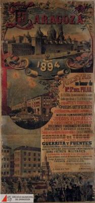 Fiesta patronales en honor de Nuestra Señora del Pilar 1894 Zaragoza